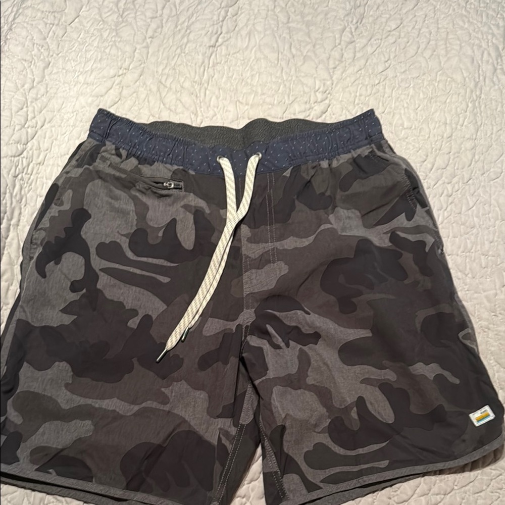 Vuori Camo Athletic Shorts - Gray and Black